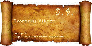 Dvorszky Viktor névjegykártya